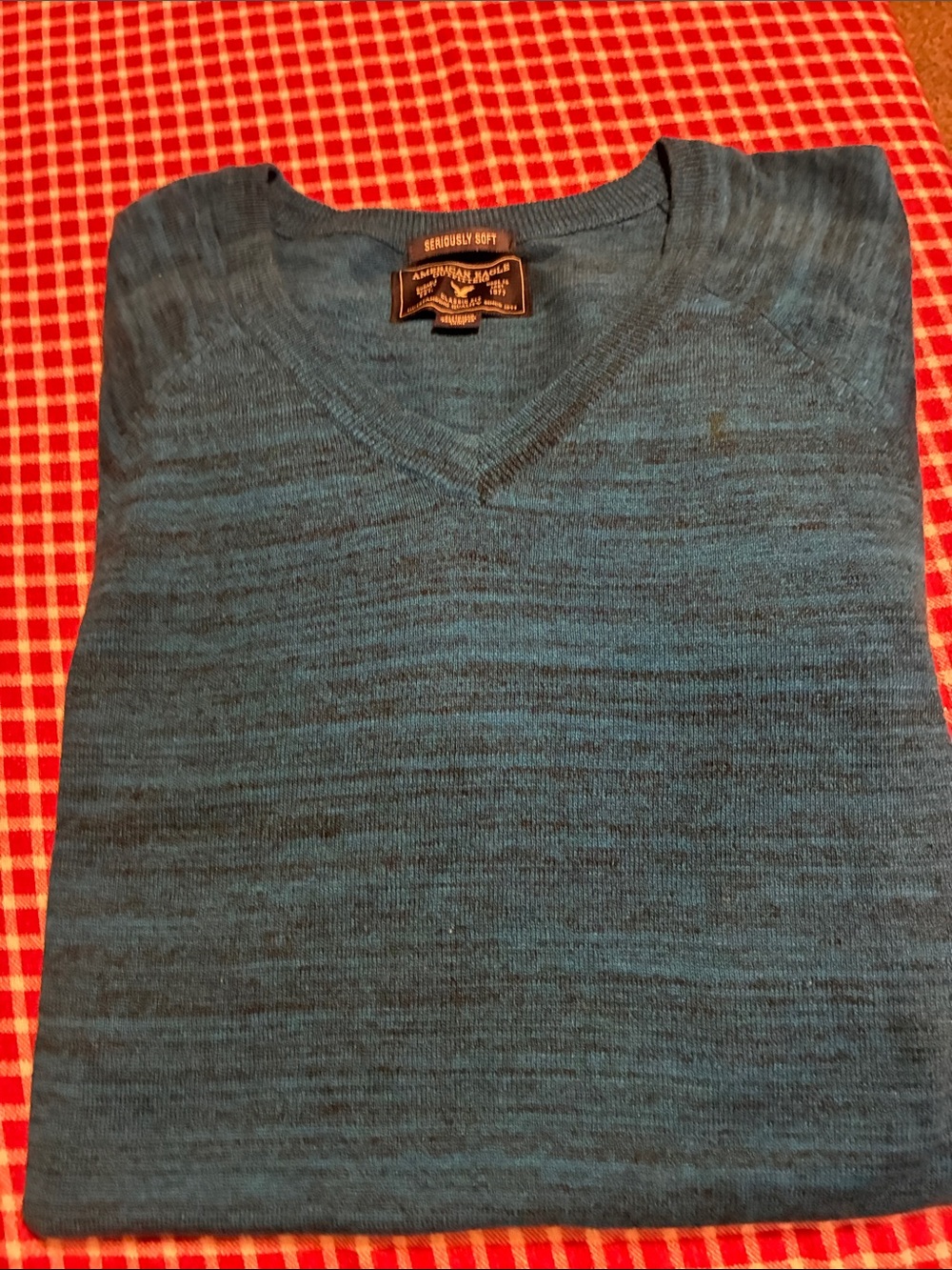 American Rag V-Neck Men’s Sweater in Teal Blue Teal color